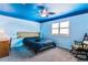Inviting bedroom with creative ceiling and wall colors, plus unique lighting at 16267 W 59Th Pl, Golden, CO 80403