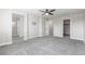 Spacious bedroom featuring a ceiling fan and walk-in closet at 3338 Ireland Moss St, Castle Rock, CO 80109