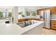 Bright kitchen boasts stainless steel appliances, a large island with cooktop, and generous counter space at 7760 Crestview Ln, Niwot, CO 80504