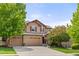 Charming two-story home with stone accents, a three-car garage, and a well-manicured lawn at 24702 E Ontario Dr, Aurora, CO 80016
