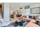 Open concept living area with comfortable seating, hardwood floors, and modern decor at 2475 W 69Th Pl, Denver, CO 80221