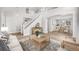 Bright living room featuring an open floor plan, wood floors, and modern decor at 9147 W Rockland Pl, Littleton, CO 80128