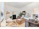 Bright living room boasts fireplace, hardwood floors, and designer furnishings at 2930 W 34Th Ave, Denver, CO 80211