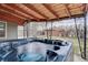 Relaxing backyard hot tub under a covered patio at 2285 Ironton St, Aurora, CO 80010