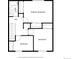 Two-bedroom, one-bath floor plan with hall and stairs at 12423 E Louisiana Ave, Aurora, CO 80012