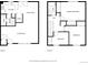 Two-story floor plan, two bedrooms, one and a half bath at 12423 E Louisiana Ave, Aurora, CO 80012