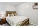 Cozy bedroom with wood bed frame, modern lamp and side table at 915 26Th St, Denver, CO 80205
