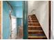 Unique staircase with dark wood and green accents at 1340 N Gilpin St, Denver, CO 80218