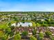 Stunning aerial view of townhomes surrounding a tranquil pond, with lush greenery and a clear blue sky at 3240 W 114Th Cir # D, Westminster, CO 80031
