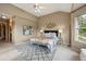 This bedroom features neutral walls, accent art, and a cozy bed topped with luxurious faux fur at 3240 W 114Th Cir # D, Westminster, CO 80031