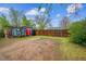 Large backyard with a privacy fence, garden shed, and ample space for outdoor activities at 2870 Pontiac St, Denver, CO 80207