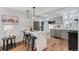 Modern kitchen boasts stainless steel appliances, quartz counters, and stylish pendant lighting at 2 S Knox Ct, Denver, CO 80219