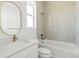 Well-lit bathroom with tub, white tiled shower, and elegant fixtures at 39441 Stockton Cir, Elizabeth, CO 80107