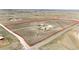 Wide aerial view showcases property boundaries, multiple outbuildings, and surrounding landscape at 43010 Ptarmigan Ranch St, Parker, CO 80138