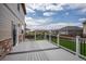 Back deck with railing and a view of the backyard and neighboring houses at 19347 E 65Th Ave, Aurora, CO 80019