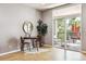 Dining area with round table, two chairs, and balcony access at 3030 Wyandot St # 4, Denver, CO 80211