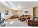 Basement living room with carpet, comfortable couches, and mountain views out the window at 351 Kimmes Ln, Breckenridge, CO 80424