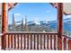 Mountain view from a deck with log railings in a ski area at 351 Kimmes Ln, Breckenridge, CO 80424