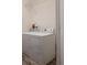 Modern washer and dryer set is ready for use in the home's laundry room at 22345 E Bailey Pl, Aurora, CO 80016