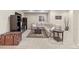 Spacious carpeted basement area with a comfortable sectional sofa and vintage furnishings at 6132 S Boston Cir, Englewood, CO 80111