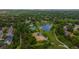 Aerial view of community park featuring a pond, playground, tennis court, and pool at 6132 S Boston Cir, Greenwood Village, CO 80111