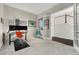 Home office with hardwood floors, french doors, and built-in desk at 10993 Ledges Rd, Parker, CO 80134