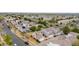 A neighborhood with well-maintained homes, mature trees, and solar panels on several roofs at 20835 E 47Th Ave, Denver, CO 80249