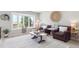 Bright living room featuring a large bay window, hardwood floors, and neutral decor at 13051 W Jewell Cir, Lakewood, CO 80228