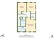 Floor plan view showing the hall, bedrooms, primary bedroom, and baths with dimensions at 658 Casper Dr, Lafayette, CO 80026