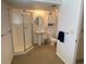 Bathroom with glass shower, pedestal sink, and classic fixtures at 540 S Forest St # A2, Denver, CO 80246