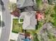 An aerial view of the home showcasing the roof, backyard deck, and landscaping at 5723 S Everett Way, Littleton, CO 80123