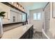 Beautiful bathroom featuring subway tile in the shower and modern vanity at 649 Nucla Way, Aurora, CO 80011