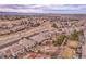 Lovely aerial view of a suburban home with rock landscaping in a well-planned and maintained community at 2342 Bellavista St, Castle Rock, CO 80109
