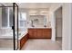 Bright bathroom with a double vanity, soaking tub and a separate shower at 2342 Bellavista St, Castle Rock, CO 80109