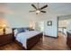 Spacious main bedroom with wood floors and ensuite bathroom at 209 S Pembrook St, Castle Rock, CO 80104