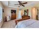 Spacious main bedroom featuring a trey ceiling, ceiling fan, and lots of natural light at 11074 Grayledge Cir, Highlands Ranch, CO 80130