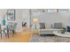 Open-concept living and dining area with modern furnishings, neutral color scheme, and abundant natural light at 1420 E Bates Ave, Englewood, CO 80113