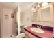 Bathroom featuring a shower stall and vanity at 9256 W Euclid Ave, Littleton, CO 80123