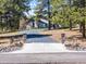 Long paved driveway leading to a home surrounded by mature trees and lush foliage at 347 S White Tail Dr, Franktown, CO 80116