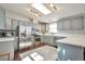 Modern kitchen featuring stainless steel appliances and light gray cabinetry at 11100 Haskell Creek Rd, Larkspur, CO 80118