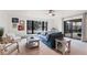 Comfortable living room with large windows overlooking the neighborhood and a sliding door leading to the back at 330 Ptarmigan St, Golden, CO 80403