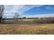 Large backyard view with space for gardening and recreation, showcasing potential for outdoor living at 15600 E 33Rd Pl, Aurora, CO 80011