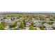 An aerial view of a neighborhood showcasing well-maintained homes, lush green trees, and community layout at 13664 Linden Ct, Thornton, CO 80602