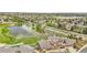This aerial view shows the beautiful pond and landscaping surrounding the townhome community at 3751 W 136Th Ave # F4, Broomfield, CO 80023