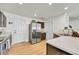 Modern kitchen featuring stainless steel appliances and white countertops at 7946 S Kittredge St, Englewood, CO 80112