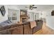 Comfortable living room featuring a fireplace and ample seating at 7946 S Kittredge St, Englewood, CO 80112