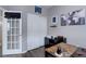Office space with closet and dark stained desk at 3993 S Dillon Way # 104, Aurora, CO 80014