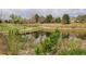 Scenic pond surrounded by lush greenery, walking path, and mature trees, offering a serene atmosphere at 3993 S Dillon Way # 104, Aurora, CO 80014