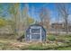 Exterior view of backyard shed with decorative accents at 1060 S Coffman St, Longmont, CO 80501