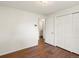 Bedroom with hardwood floors and closet space at 945 Emerald St, Broomfield, CO 80020